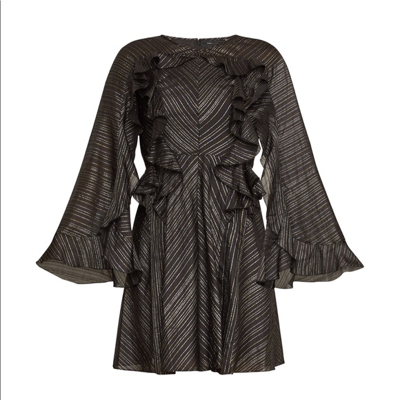 BCBGMAXAZRIA Crew Neck Stripes A-line Nylon dress - Picture 2 of 7